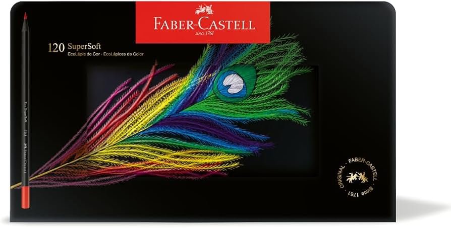 EcoLápis de Cor Faber-Castell SuperSoft, 120 Cores + Estojo de Lata (2 es/cada) - 1207120SOFT