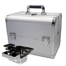 Maleta De Maquiagem Profissional Anna Make Grande Vazia Cor Prata